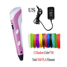 Load image into Gallery viewer, Dikale 3D Printing Pen 12V 3D Pen Pencil 3D Drawing Pen Stift PLA Filament For Kid Child Education Hobbies Toys Birthday Gifts