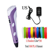 Load image into Gallery viewer, Dikale 3D Printing Pen 12V 3D Pen Pencil 3D Drawing Pen Stift PLA Filament For Kid Child Education Hobbies Toys Birthday Gifts