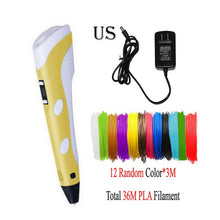 Load image into Gallery viewer, Dikale 3D Printing Pen 12V 3D Pen Pencil 3D Drawing Pen Stift PLA Filament For Kid Child Education Hobbies Toys Birthday Gifts