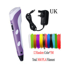 Load image into Gallery viewer, Dikale 3D Printing Pen 12V 3D Pen Pencil 3D Drawing Pen Stift PLA Filament For Kid Child Education Hobbies Toys Birthday Gifts