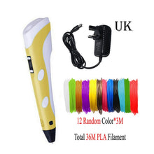 Load image into Gallery viewer, Dikale 3D Printing Pen 12V 3D Pen Pencil 3D Drawing Pen Stift PLA Filament For Kid Child Education Hobbies Toys Birthday Gifts